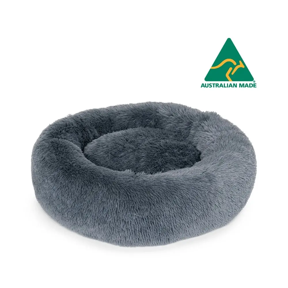 Superior Pet Plus Curl Up Cloud Calming Dog/Cat Bed Tranquil Grey Medium 60cm