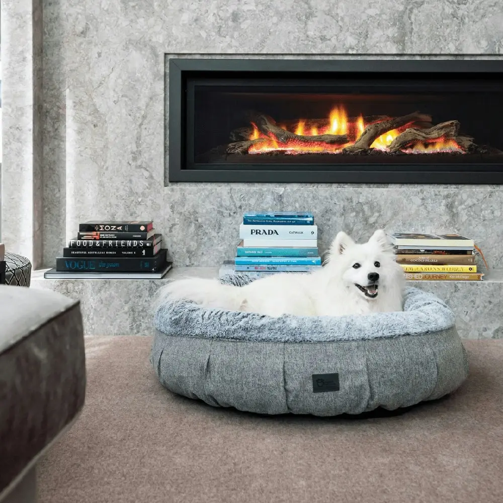 Superior Pet Plus Harley Pet/Dog Bed Harlow Grey & Artic Faux Fur Medium 60cm