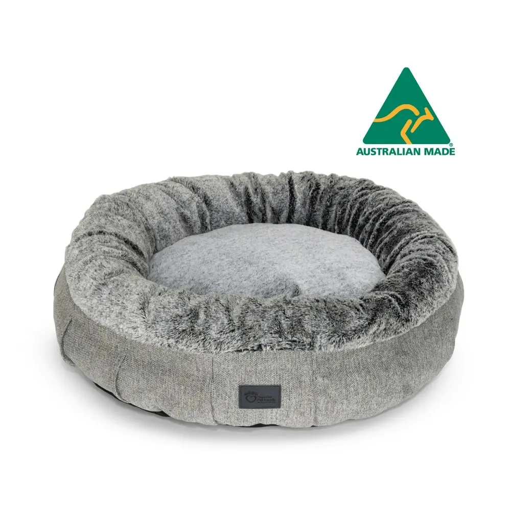 Superior Pet Plus Harley Pet/Dog Bed Harlow Grey & Artic Faux Fur Medium 60cm