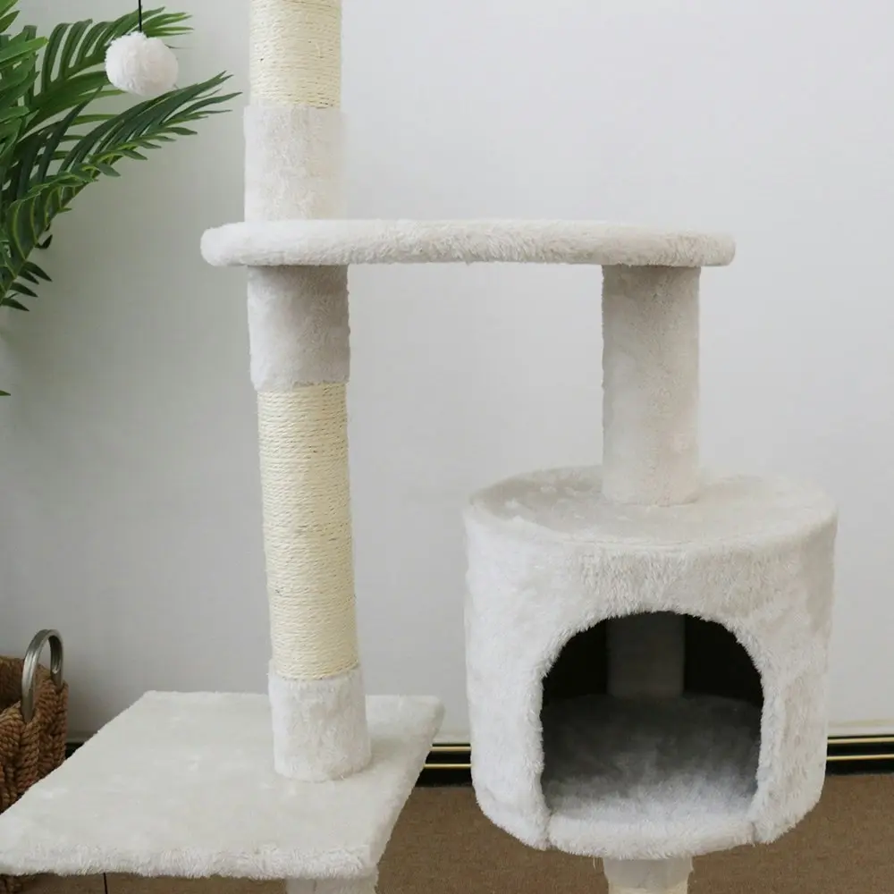 Catio 40x119cm Tranquility Abode Scratching Post Cat Tree Furniture Pet Play WHT