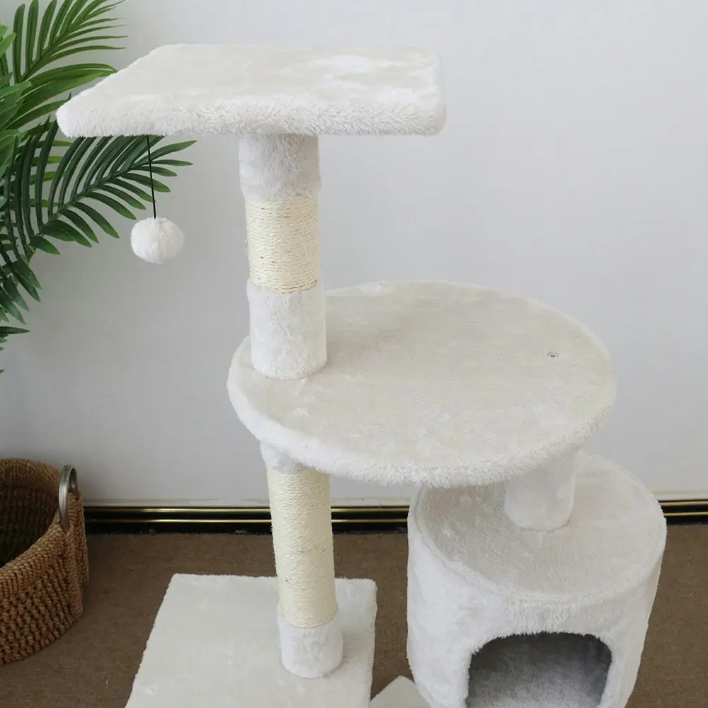 Catio 40x119cm Tranquility Abode Scratching Post Cat Tree Furniture Pet Play WHT