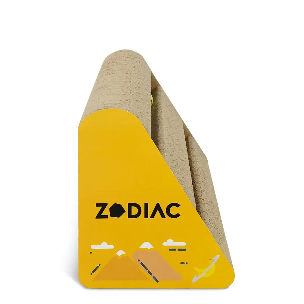 Zodiac Banana 28x17cm Triangle Pet Cat Scratcher w/ Ball Interactive Fun Toy