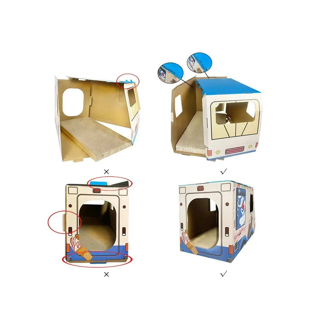 Zodiac Pet Cat 38x39cm Scratcher Ice Cream Van Scratching Furniture House Blue