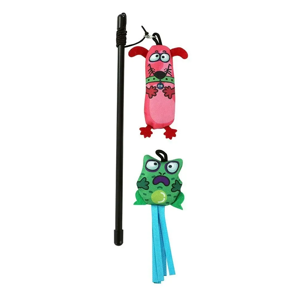 Paws & Claws Swap/Swish Changeable Dangler Cat Fun Toy Play w/ 25.5cm Dog/Frog