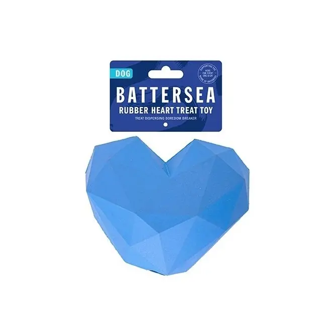 2x Rosewood Battersea Rubber Heart Treat Dispensing Pet Dog Interactive Toy Blue