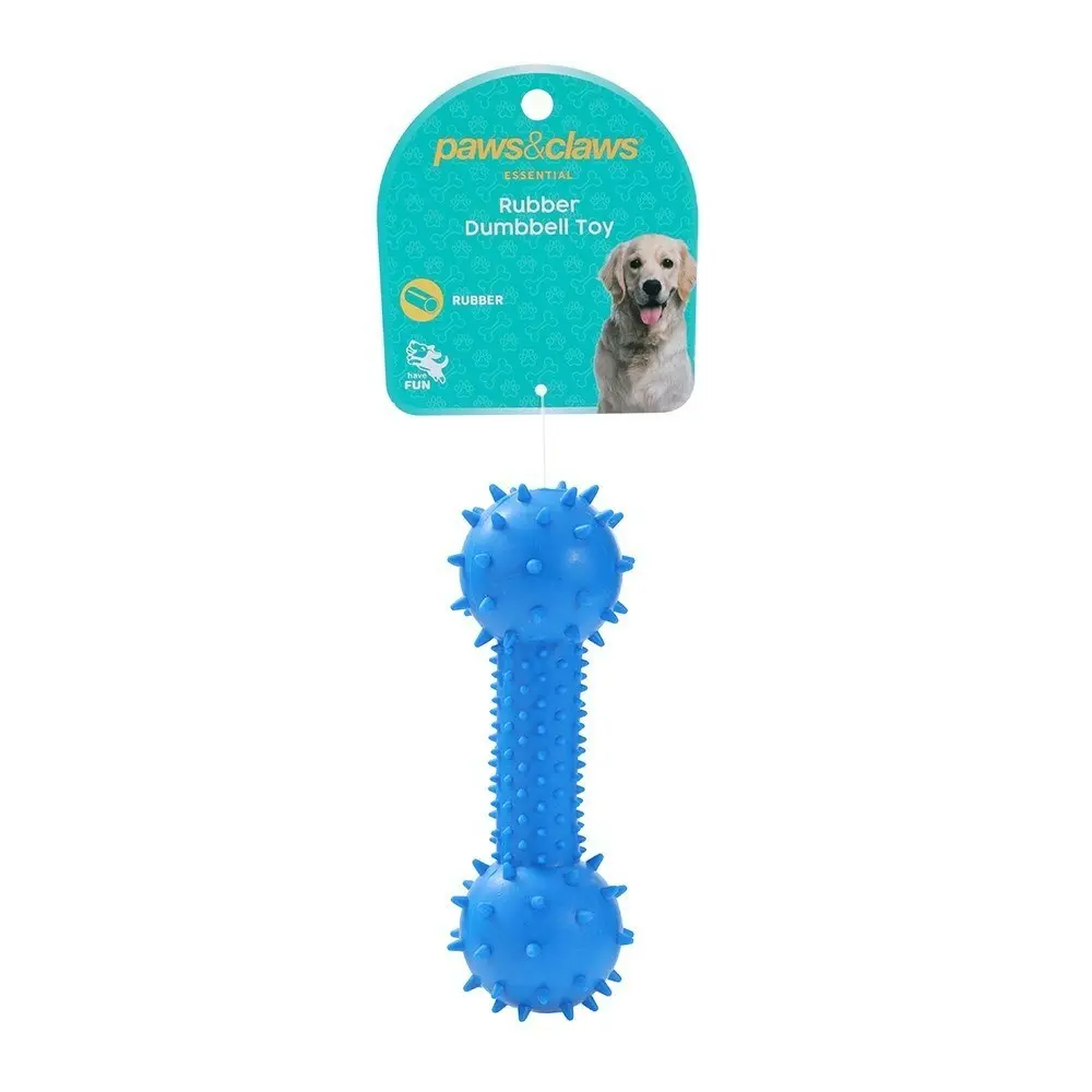 6x Paws & Claws Rubber 14.5x5cm Dumbbell Pet/Dog Interactive Play Toy Assorted