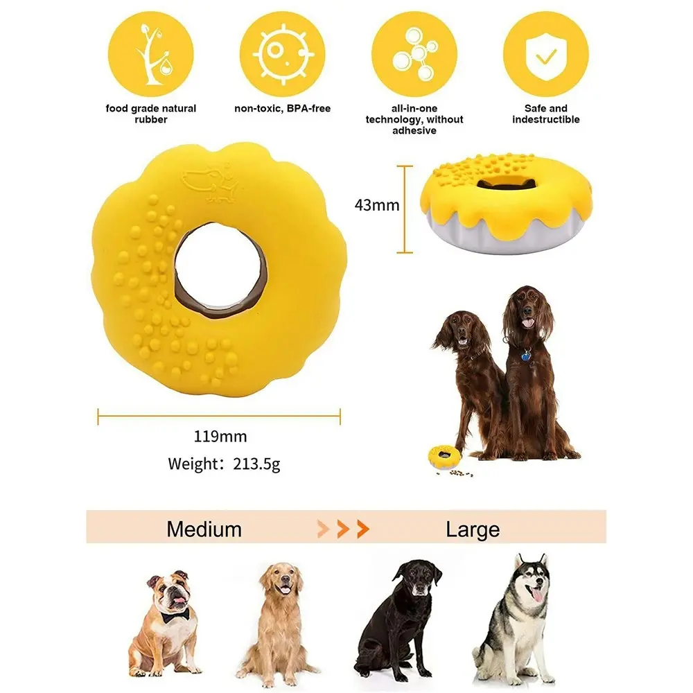 Petopia Ultra Tough 12cm Rubber Mochi Donut  Dog Toy Chew Treat Play Assorted