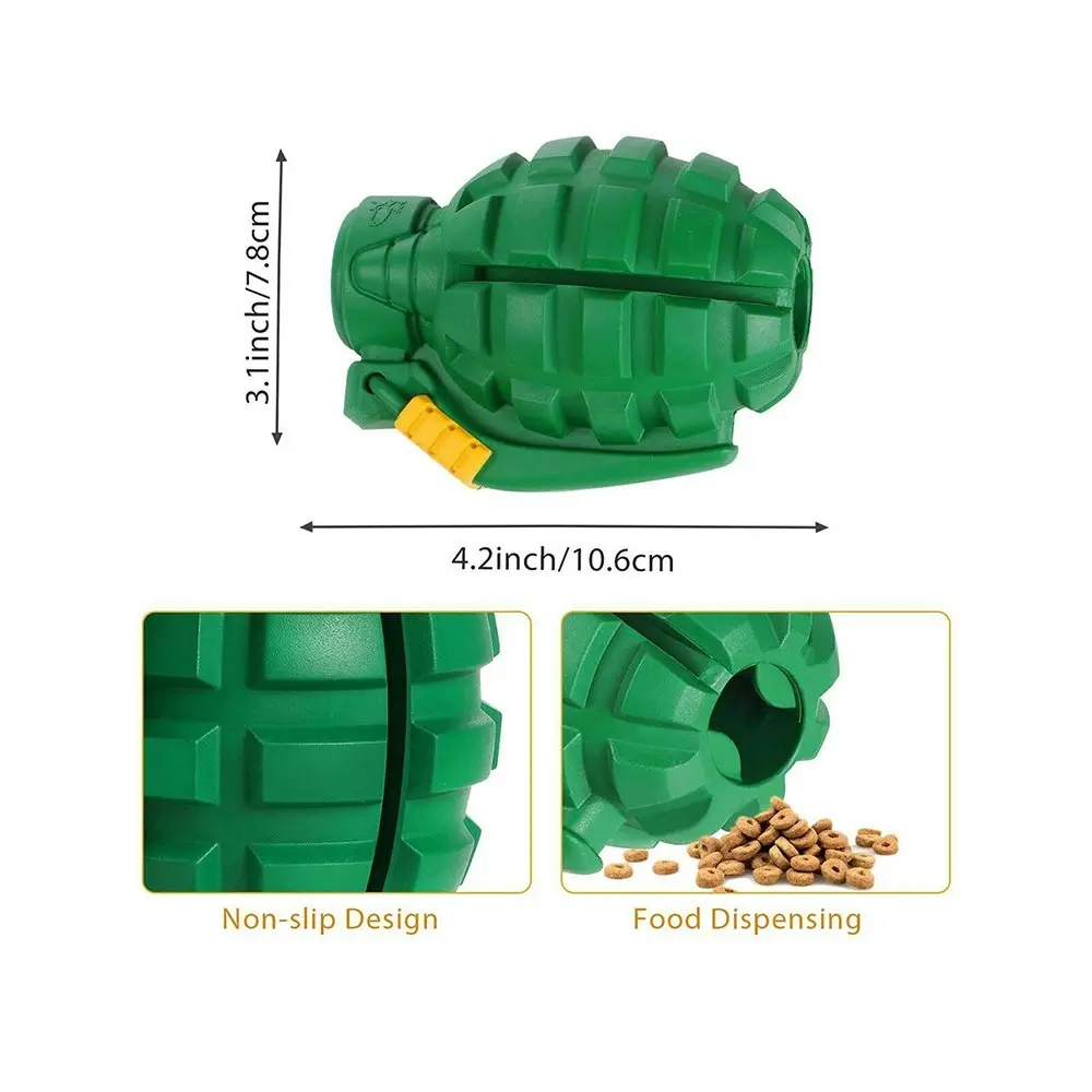 Petopia Ultra Tough 11cm Rubber Hand Grenade Dog Toy Chew Treat/Reward Grey