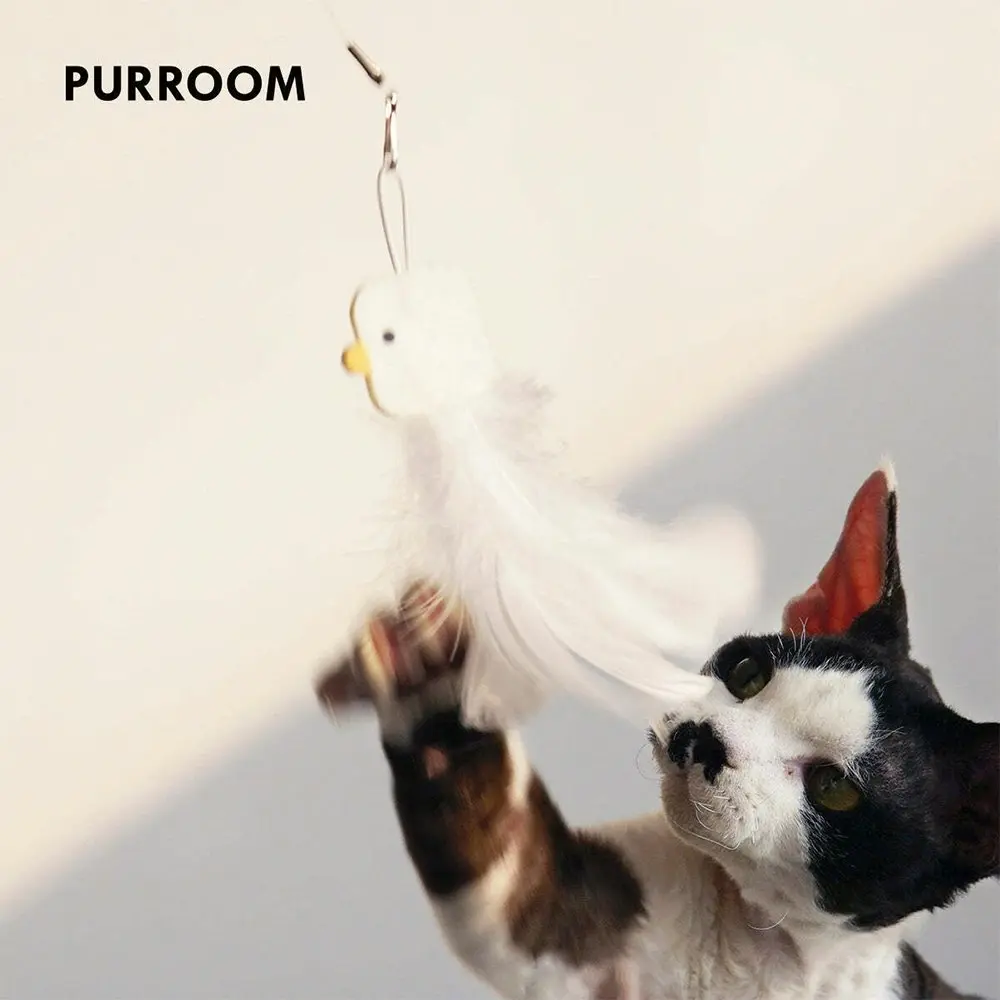 2x Purroom Retractable Cat Teaser Stick/Wand Fun Interactive Kitten Pet Play Toy