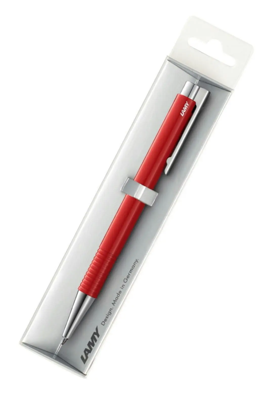 2x Lamy Logo M+ Hangsell Plastic Clip/Push-Button Steel Polished Ball Pen Red