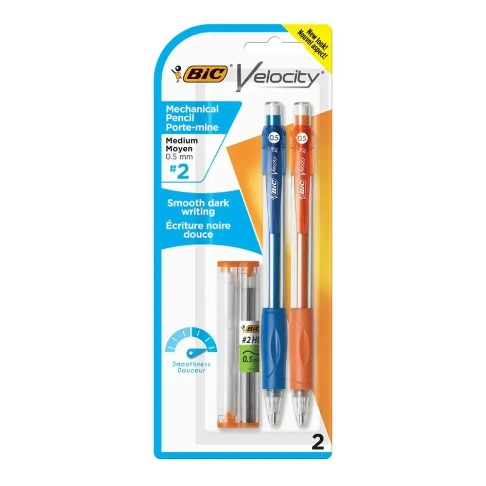 12pc Bic Velocity Mechanical Drawing Pencil Original w/Refil Set 0.7mm Assorted