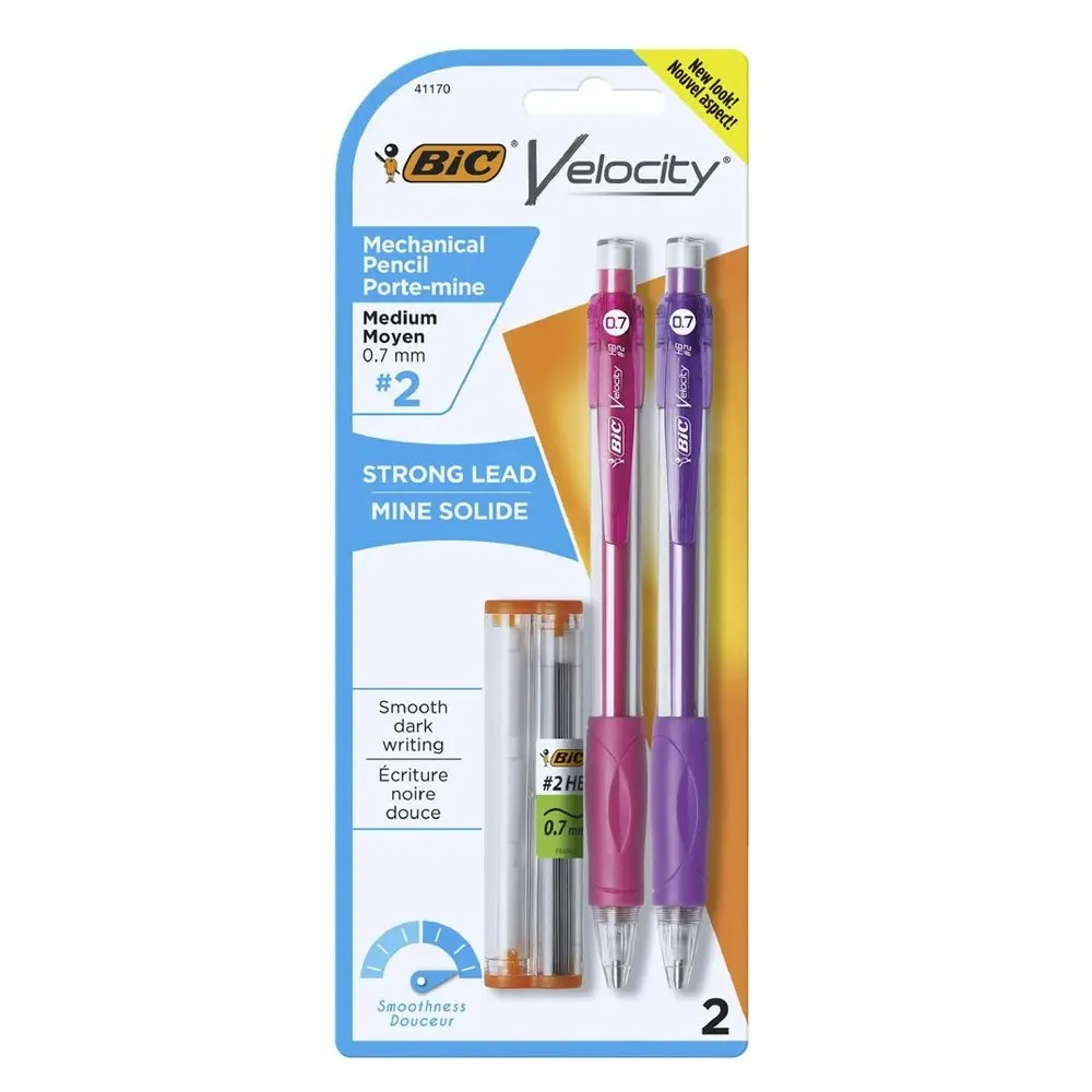 12pc Bic Velocity Mechanical Drawing Pencil Original w/Refil Set 0.7mm Assorted