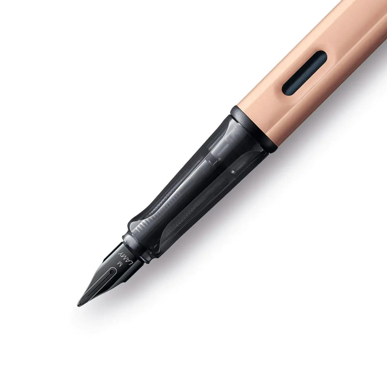 Lamy Lx Anodised Aluminium Modern Glossy Black Nib Medium Fountain Pen Rose Gold