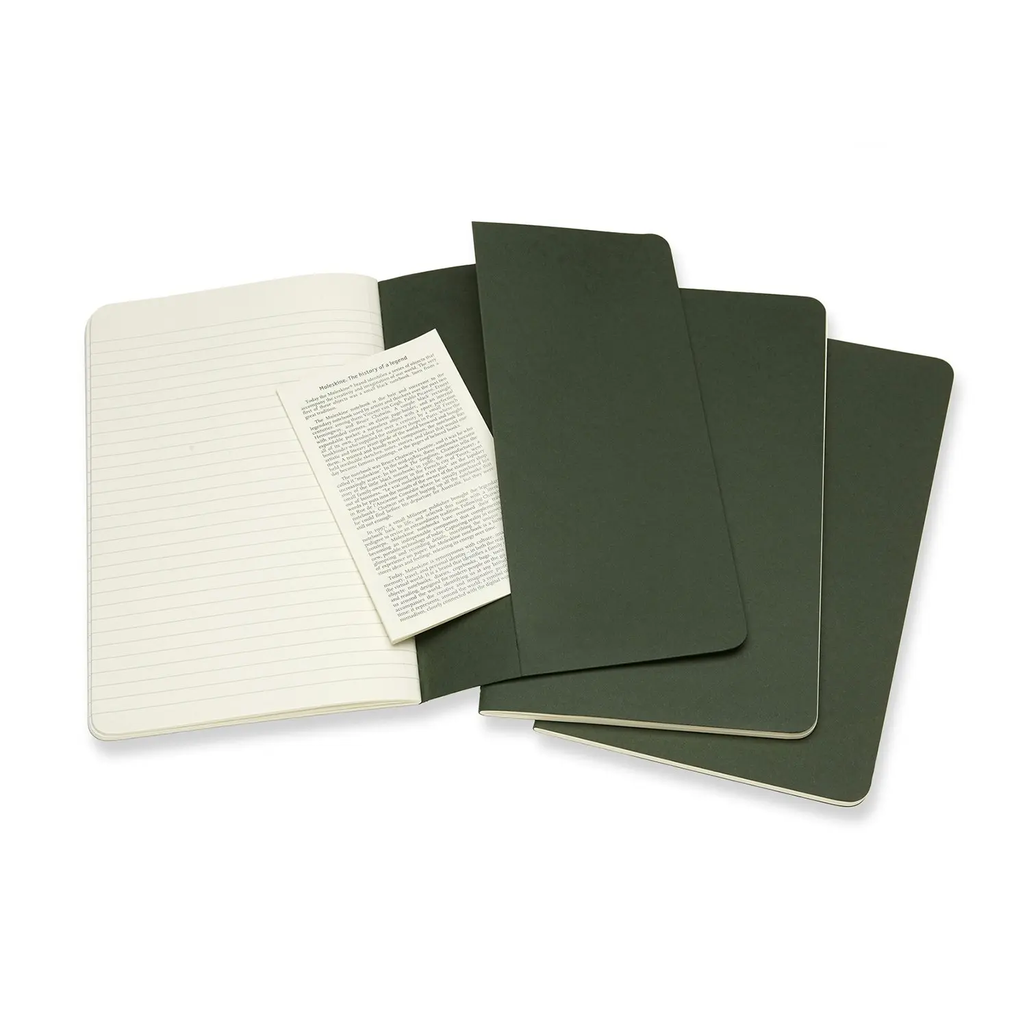 3pc Moleskine Ruled Cahier Notebook Architects/Designers Journal L Myrtle Green