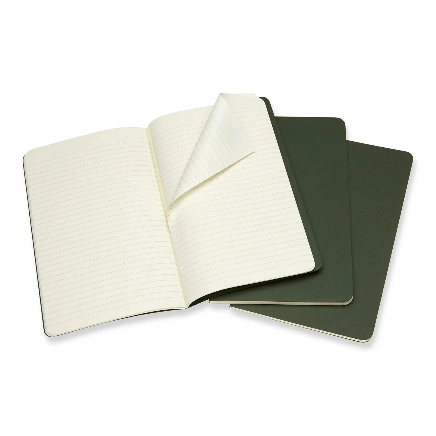 3pc Moleskine Ruled Cahier Notebook Architects/Designers Journal L Myrtle Green