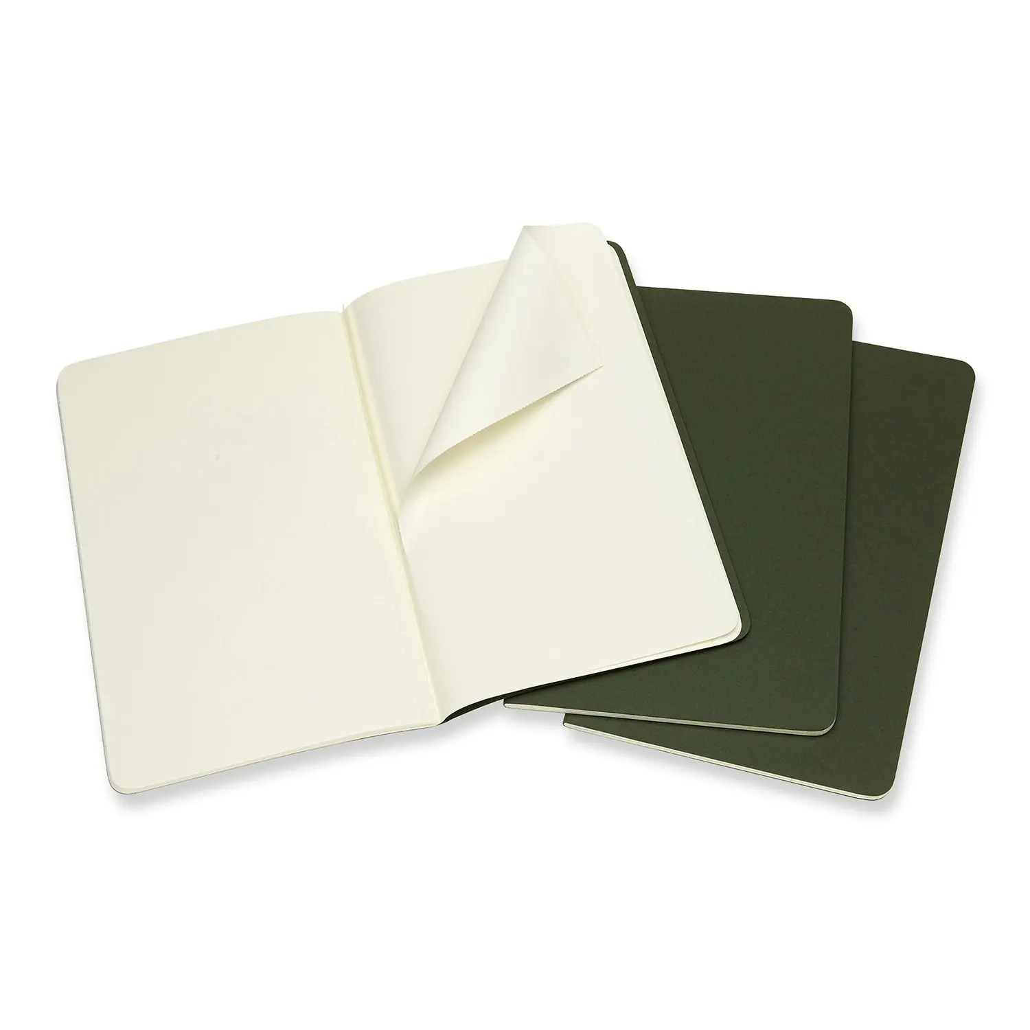 3pc Moleskine Plain Cahier Notebook Architects/Designers Journal L Myrtle Green