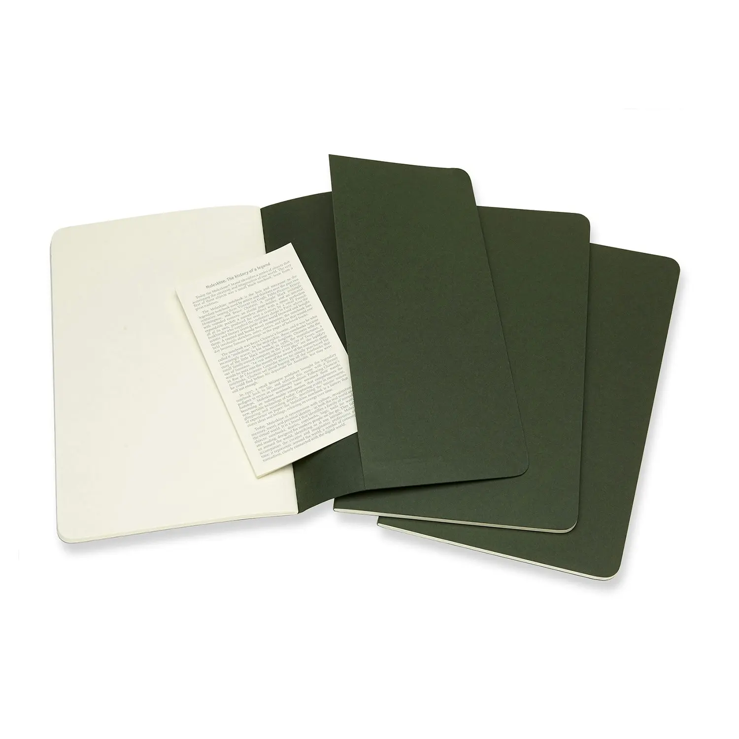 3pc Moleskine Plain Cahier Notebook Architects/Designers Journal L Myrtle Green