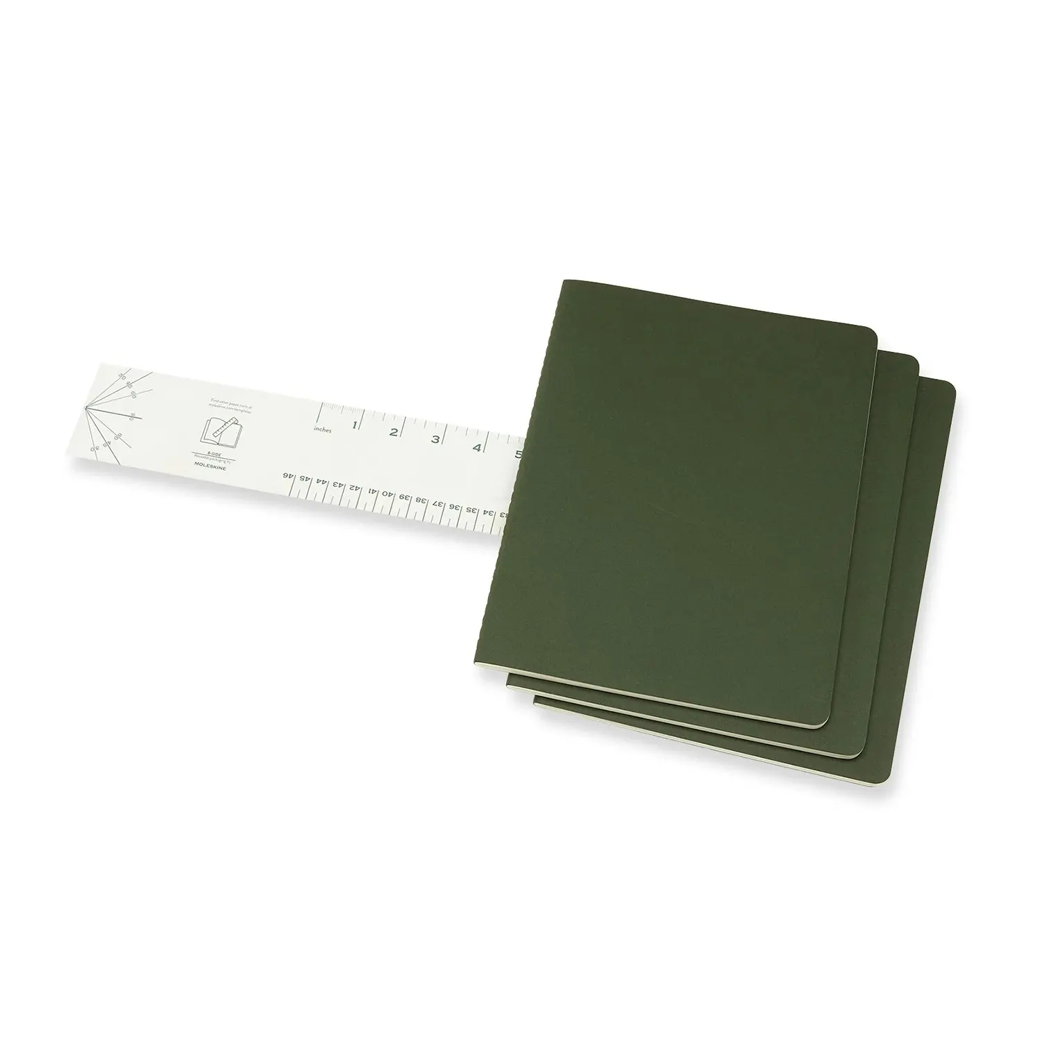 3pc Moleskine Ruled Cahier Notebook Architects/Designers Journal XL Myrtle Green