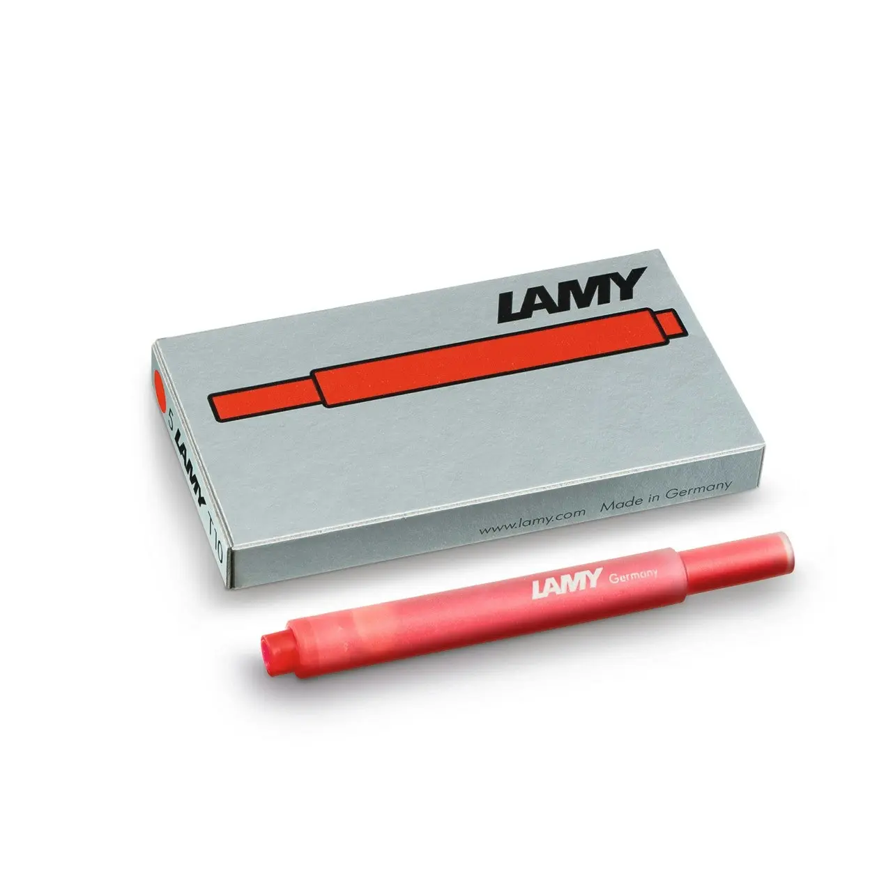 2x 5pc Lamy Hangsell T10 Fountain Pen Ink Plastic Cartridges Moderate Flow Red