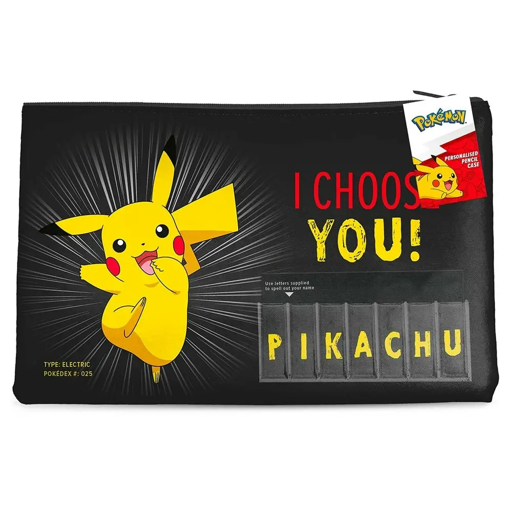 3x Pokemon I Choose You Pickachu Personalized Named Pencil/Stationary Case