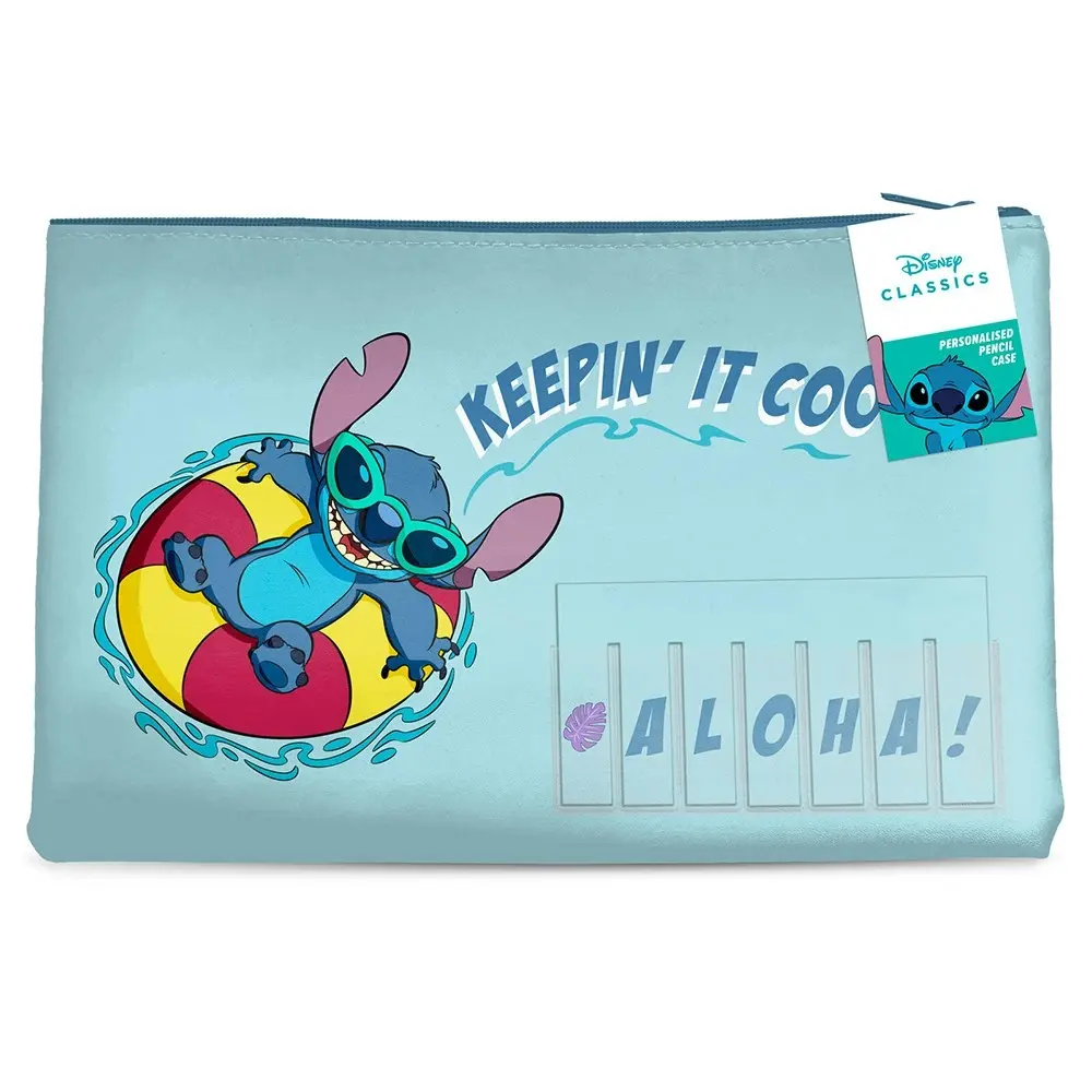 3x Disney Lilo & Stitch Themed Keepin it Cool Named Pencil/Stationary Case Blue