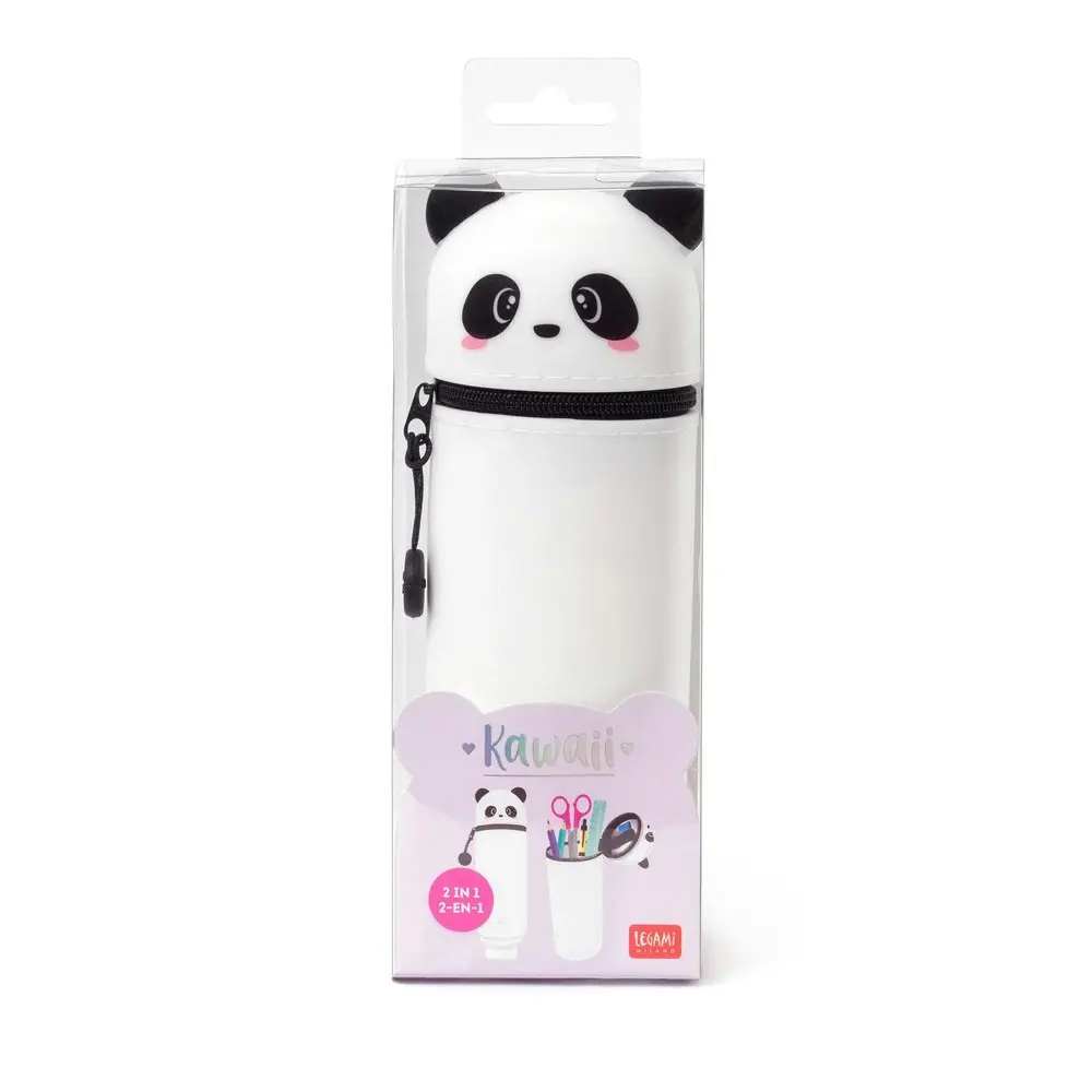 Legami Kawaii 2-in-1 Soft Silicone Pencil Case Ballpen/Pen Stationery Panda