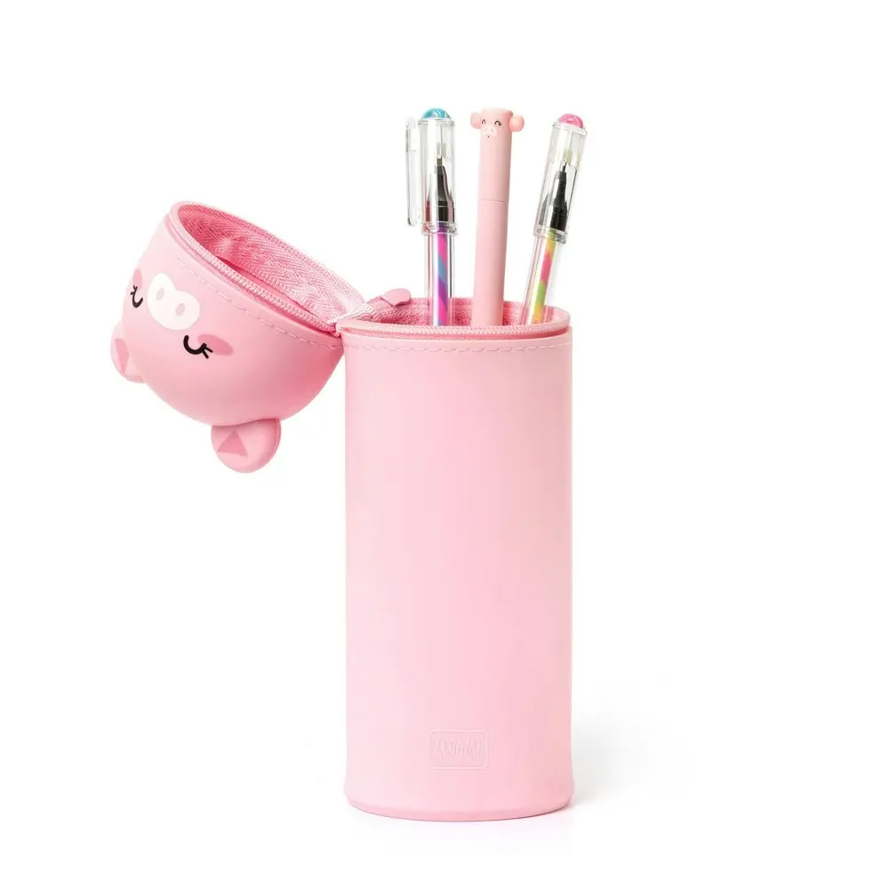 Legami Kawaii 2-in-1 Soft Silicone Pencil Case Ballpen/Pen Stationery Piggy