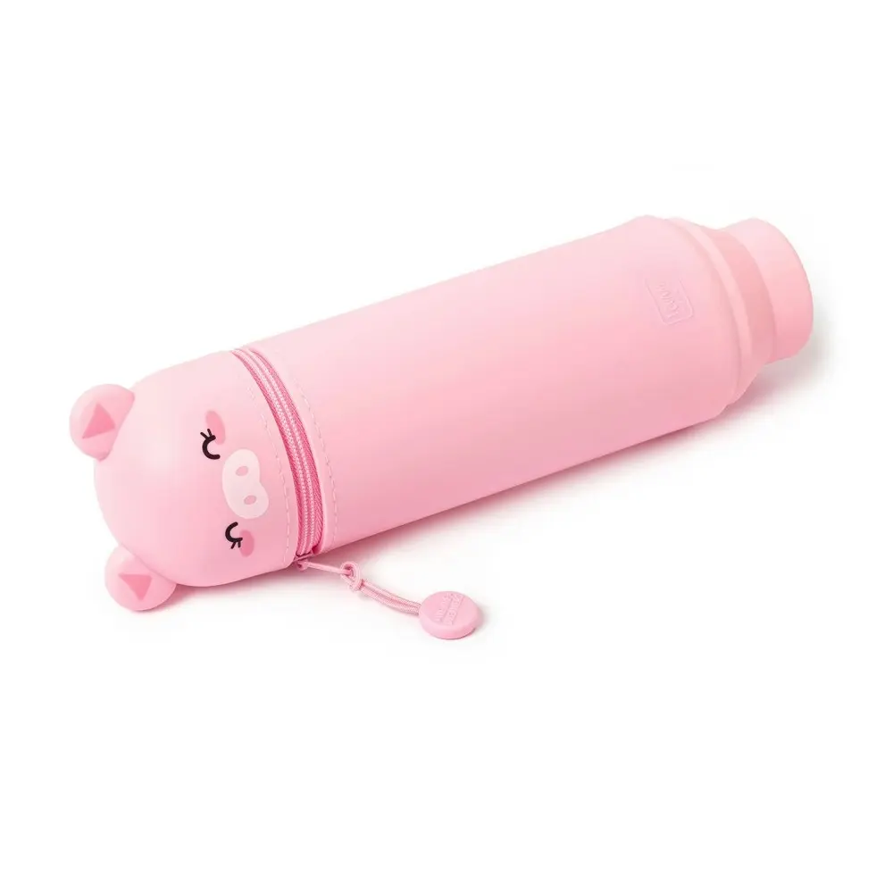 Legami Kawaii 2-in-1 Soft Silicone Pencil Case Ballpen/Pen Stationery Piggy