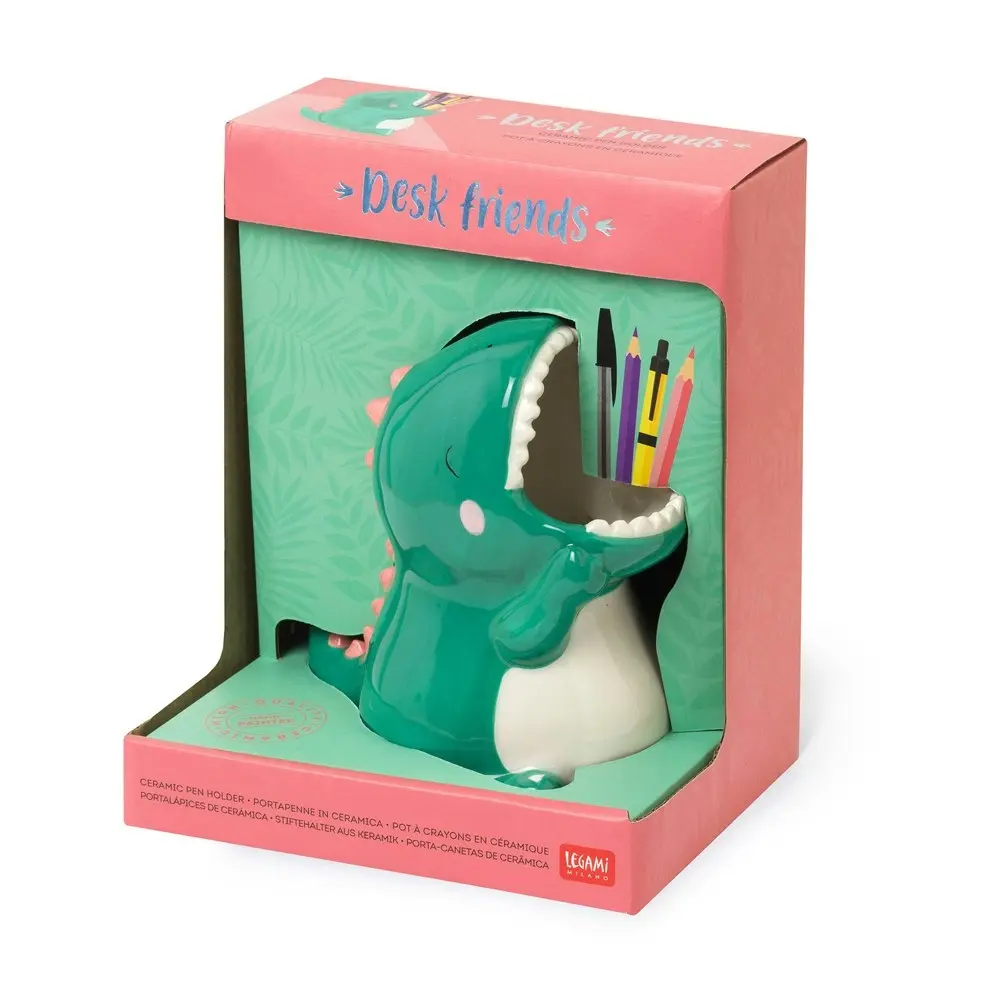 Legami Desk Friends Ceramic Pen/Ballpen Pencil Holder Storage Stationery Dino