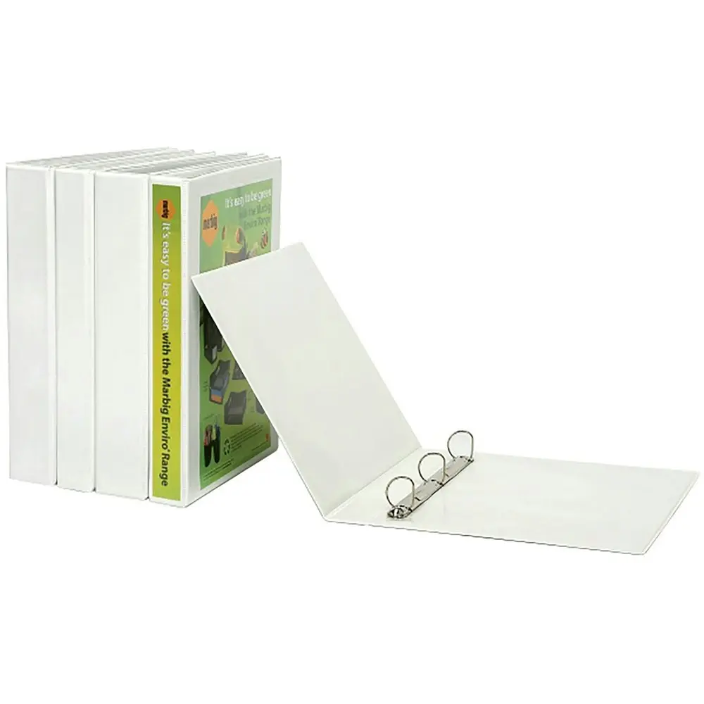 Marbig Clearview PP 2 D-Ring 25mm A5 Insert Binder File Organiser/Document White