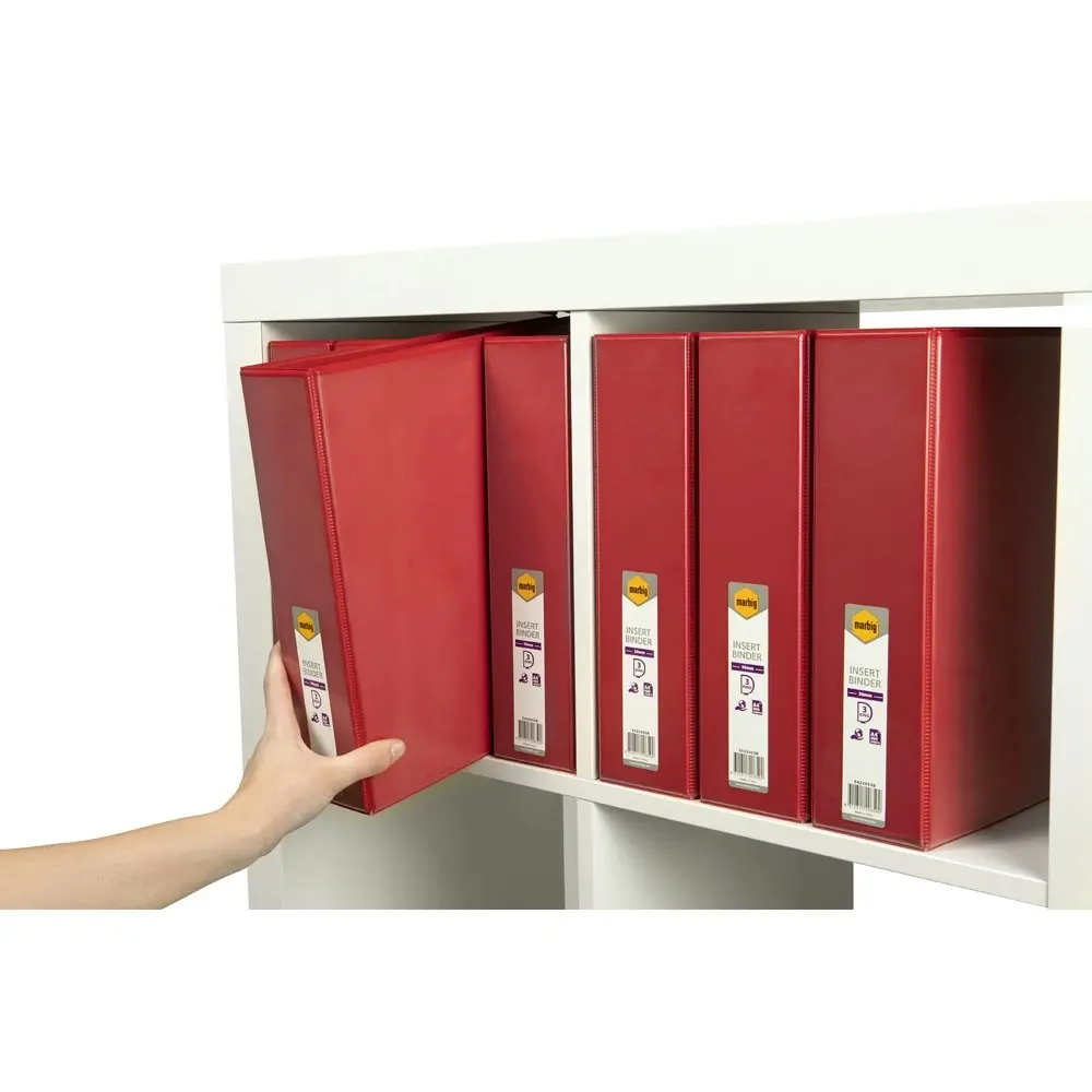 Marbig Clearview 3 D-Ring Insert Binder A4 File 50mm Document Organiser Red