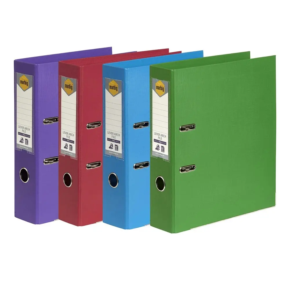 3x Marbig PE Lever Arch File Folder A4 Document Organiser Holder Assorted