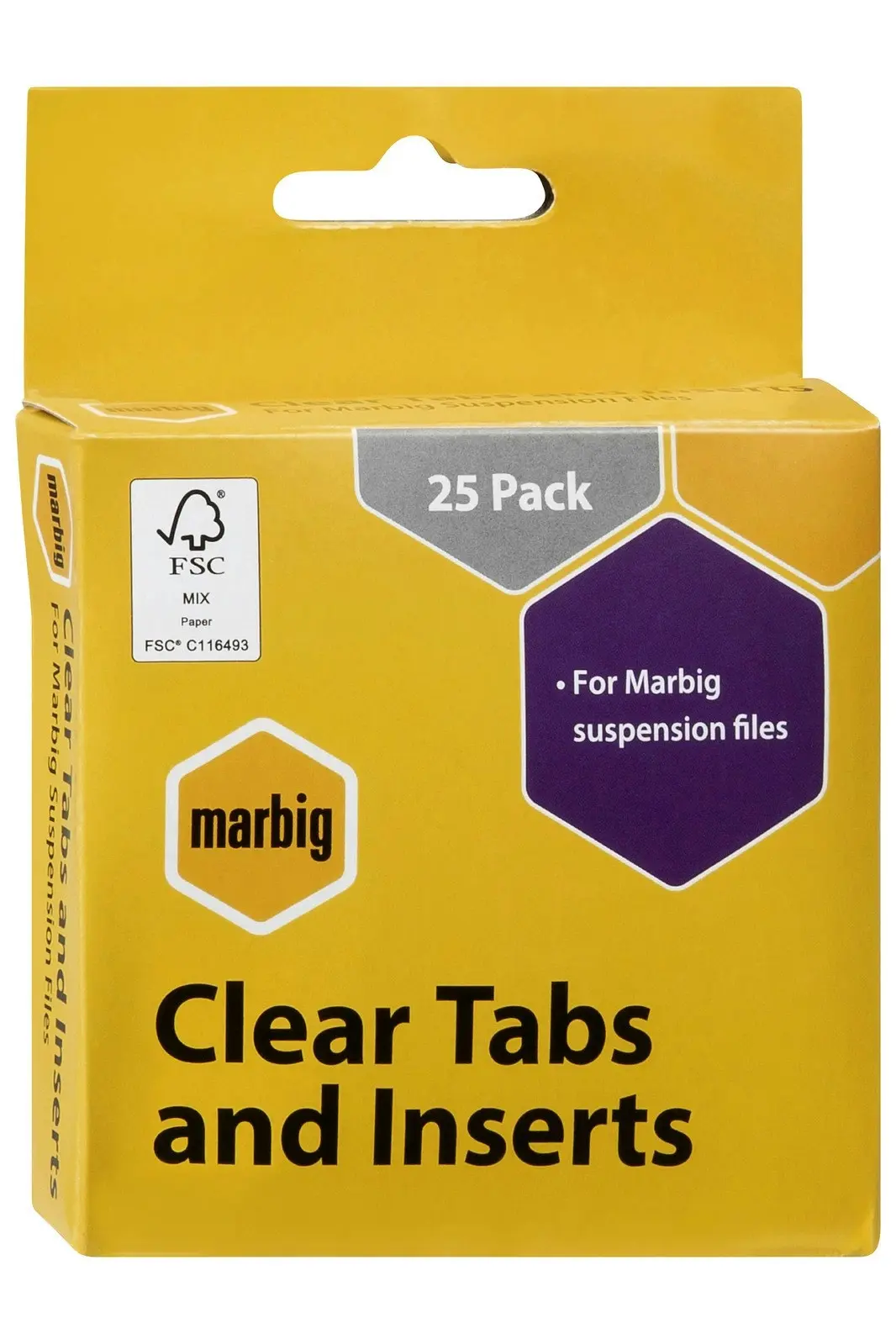 2x 25pc Marbig Suspension File Tabs & Inserts Filling Document Indices Set Clear