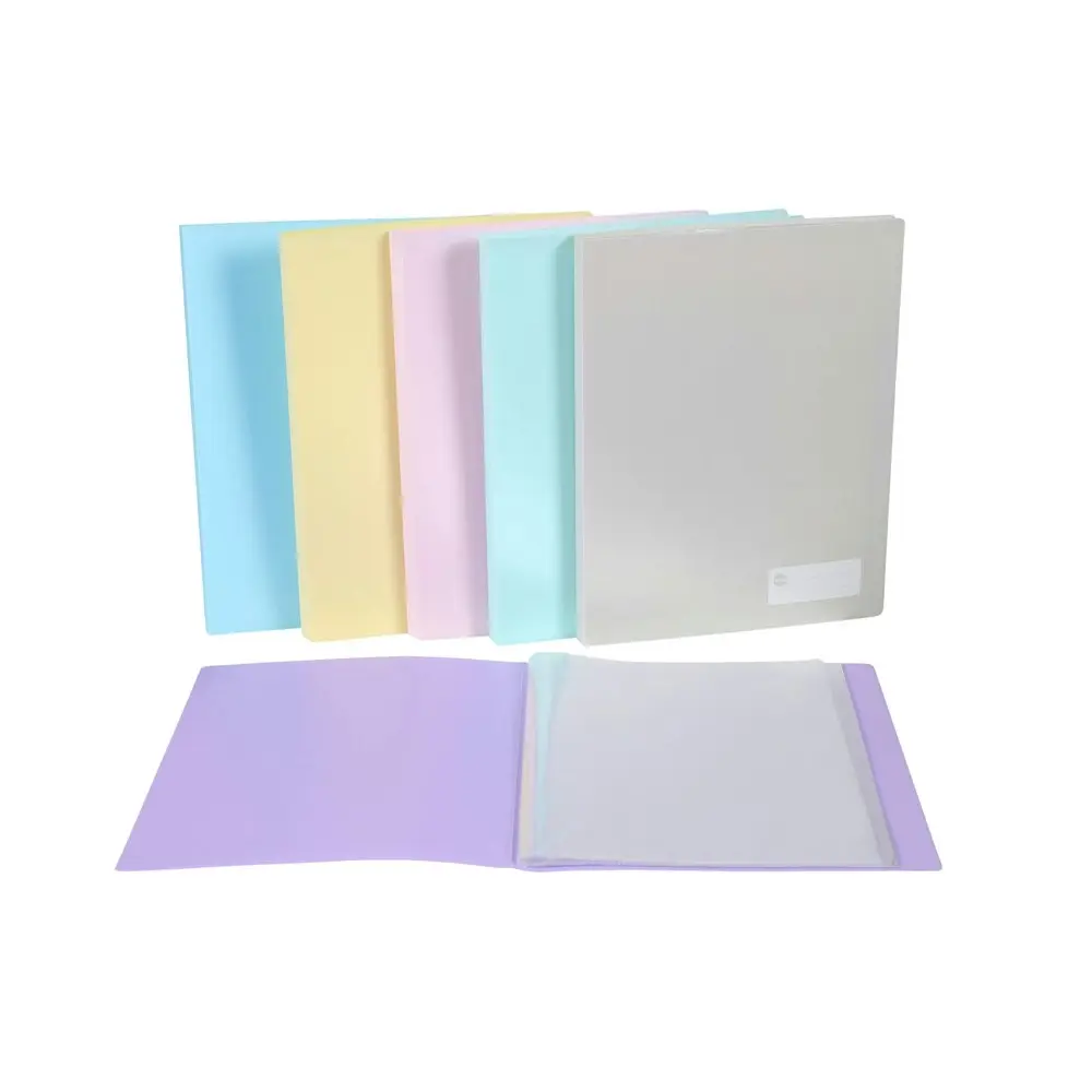 6PK Marbig 20-Pocket A4 Non-Refillable Document Display Book - Pastel Assorted