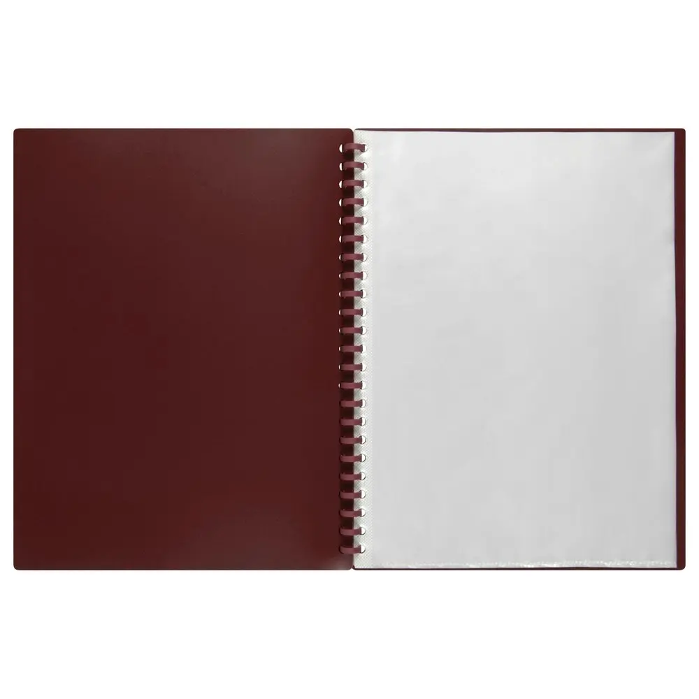 6PK Marbig 20-Pocket A4 Refillable Document/File Holder Display Book - Maroon