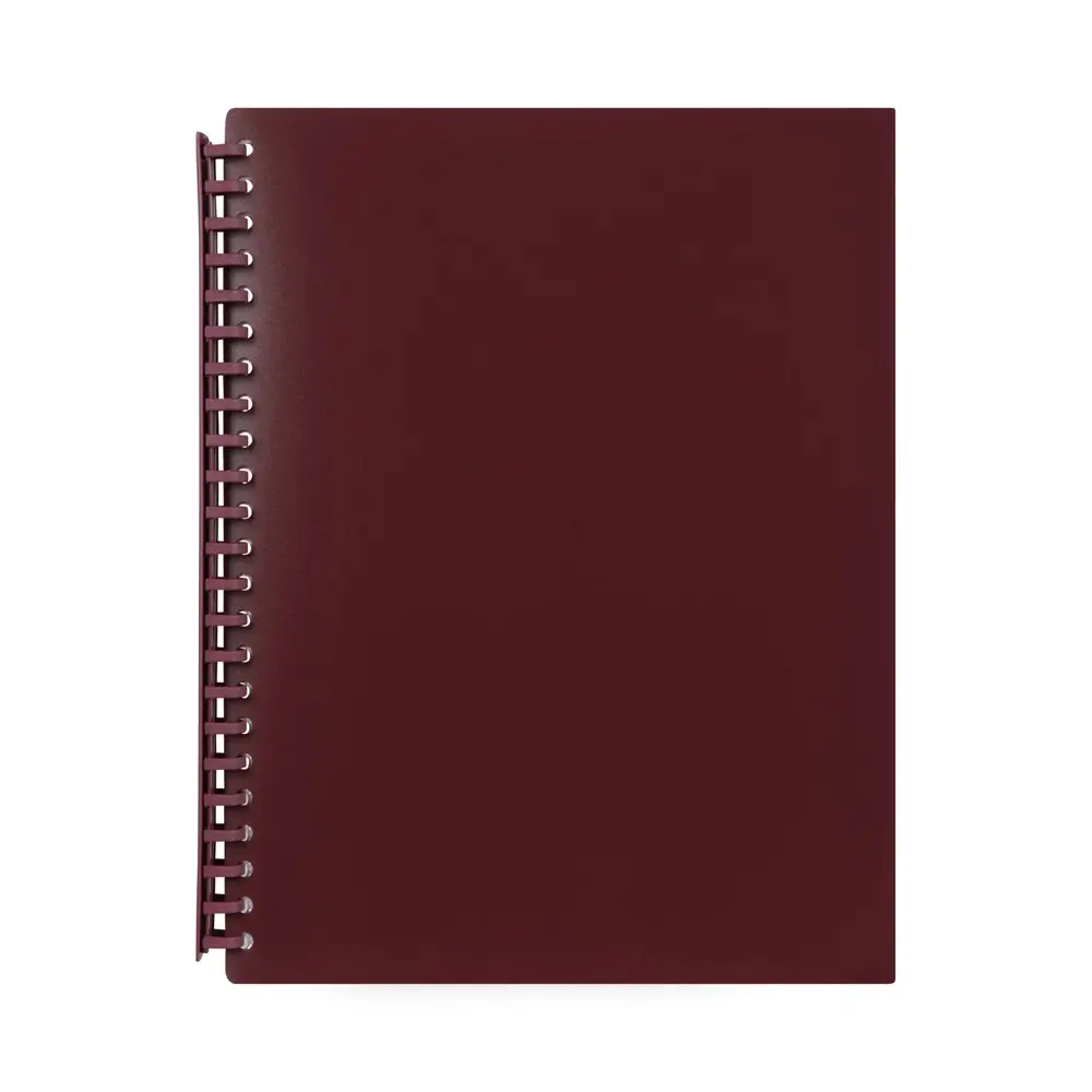 6PK Marbig 20-Pocket A4 Refillable Document/File Holder Display Book - Maroon