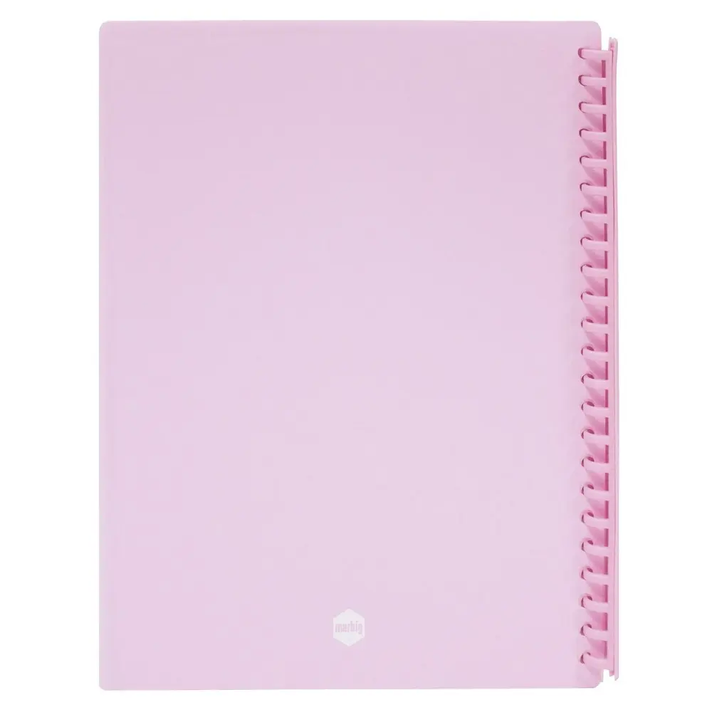 4PK Marbig 20-Pocket A4 Refillable Document Display Book w/Insert Cover - Pink