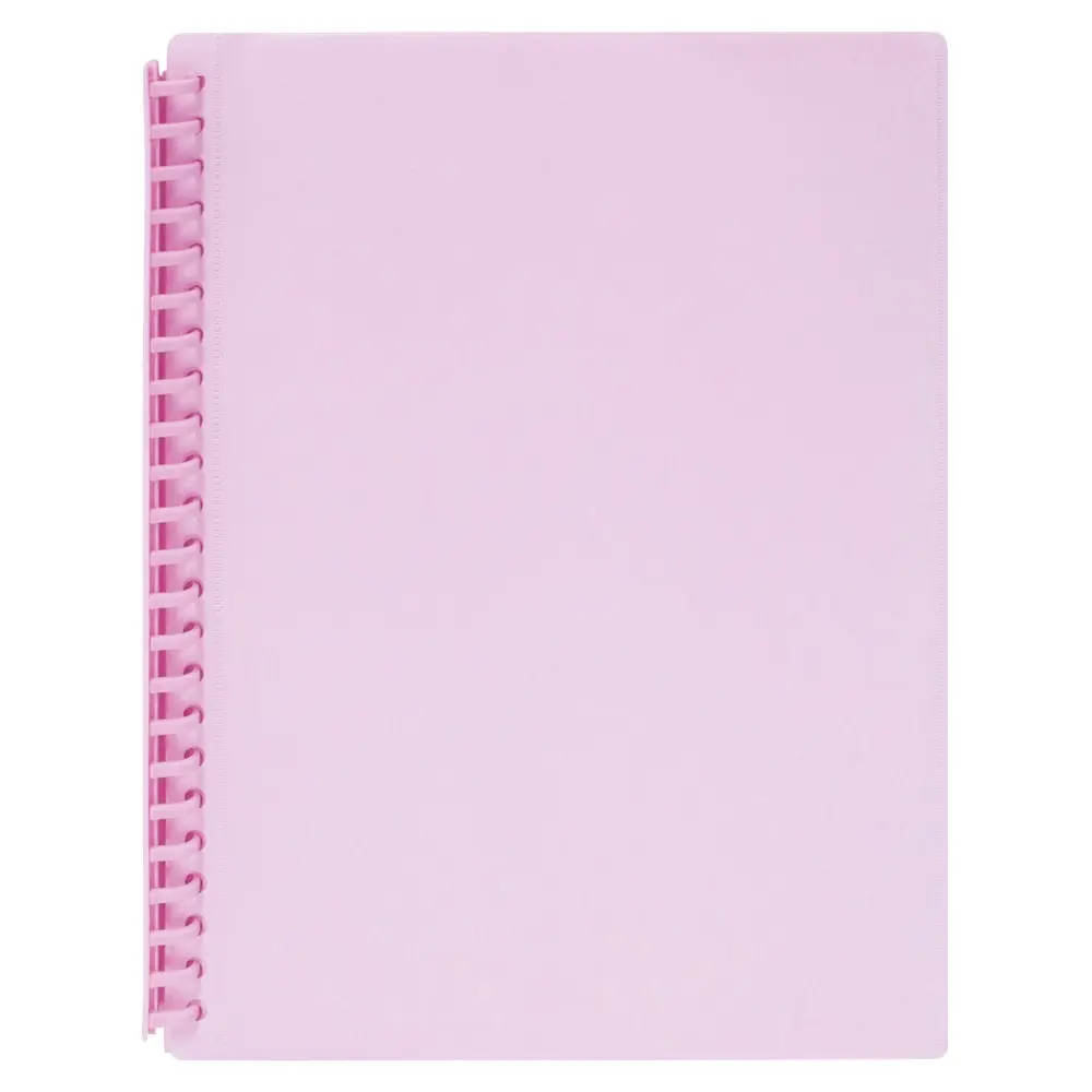 4PK Marbig 20-Pocket A4 Refillable Document Display Book w/Insert Cover - Pink