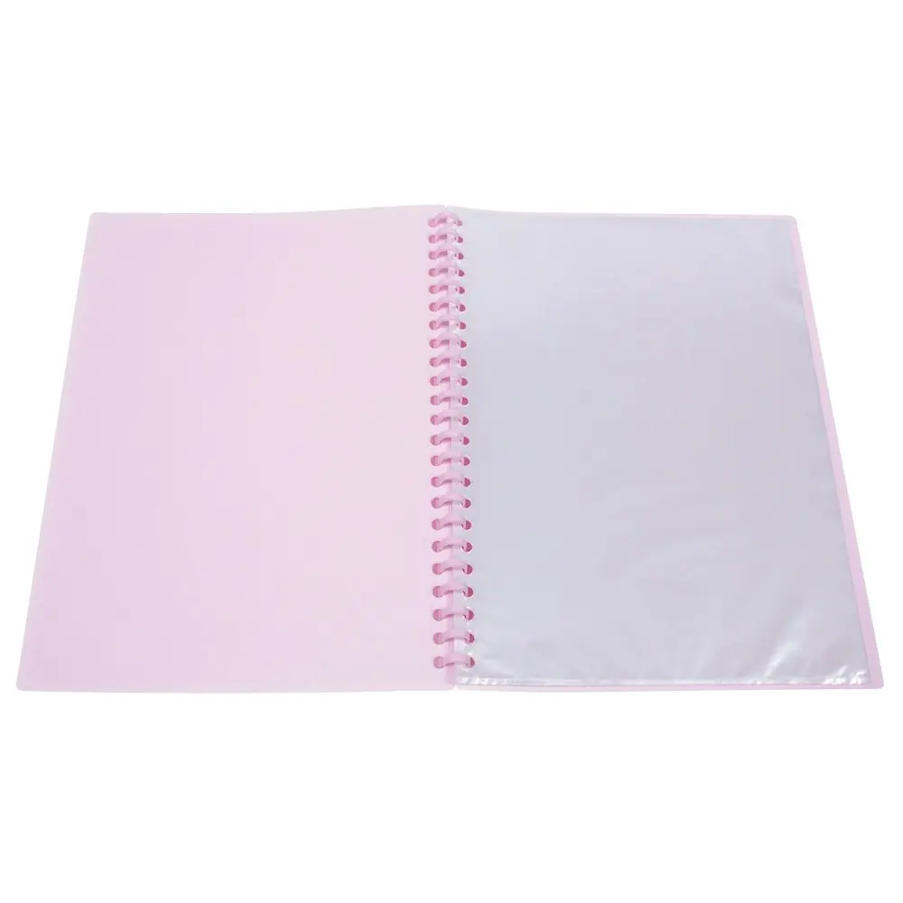 4PK Marbig 20-Pocket A4 Refillable Document Display Book w/Insert Cover - Pink