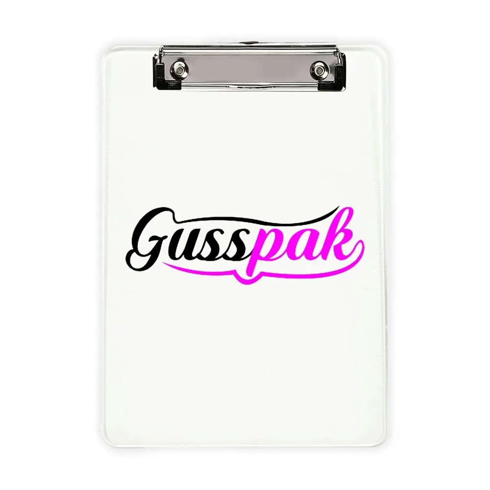 4PK Gusspak Lightweight Durable Plastic Clipboard A4 Paper - Transparent Clear