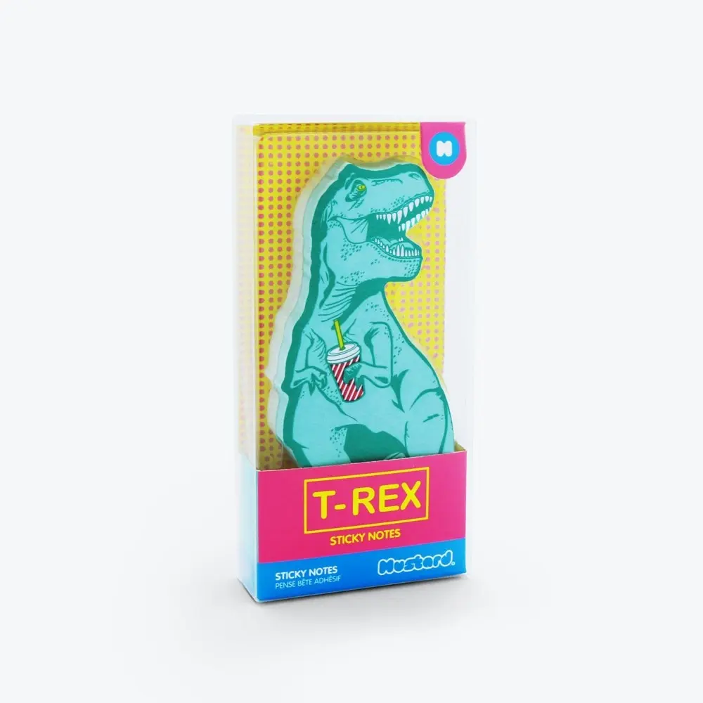 150pc Mustard T-Rex Sticky Notes Sheets Pad Office/School Writing Stationery