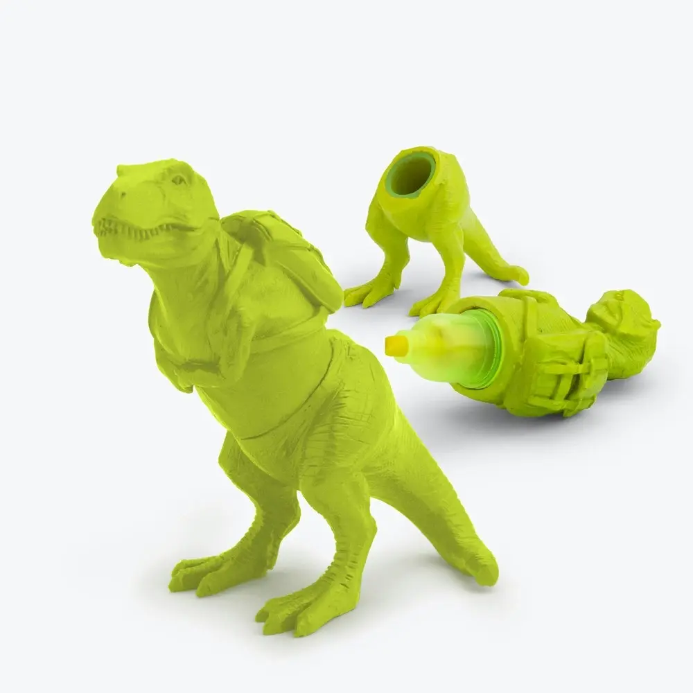 Mustard 8.6cm T-Rex Dinosaur Highlighter Marker Office School Stationery Lime