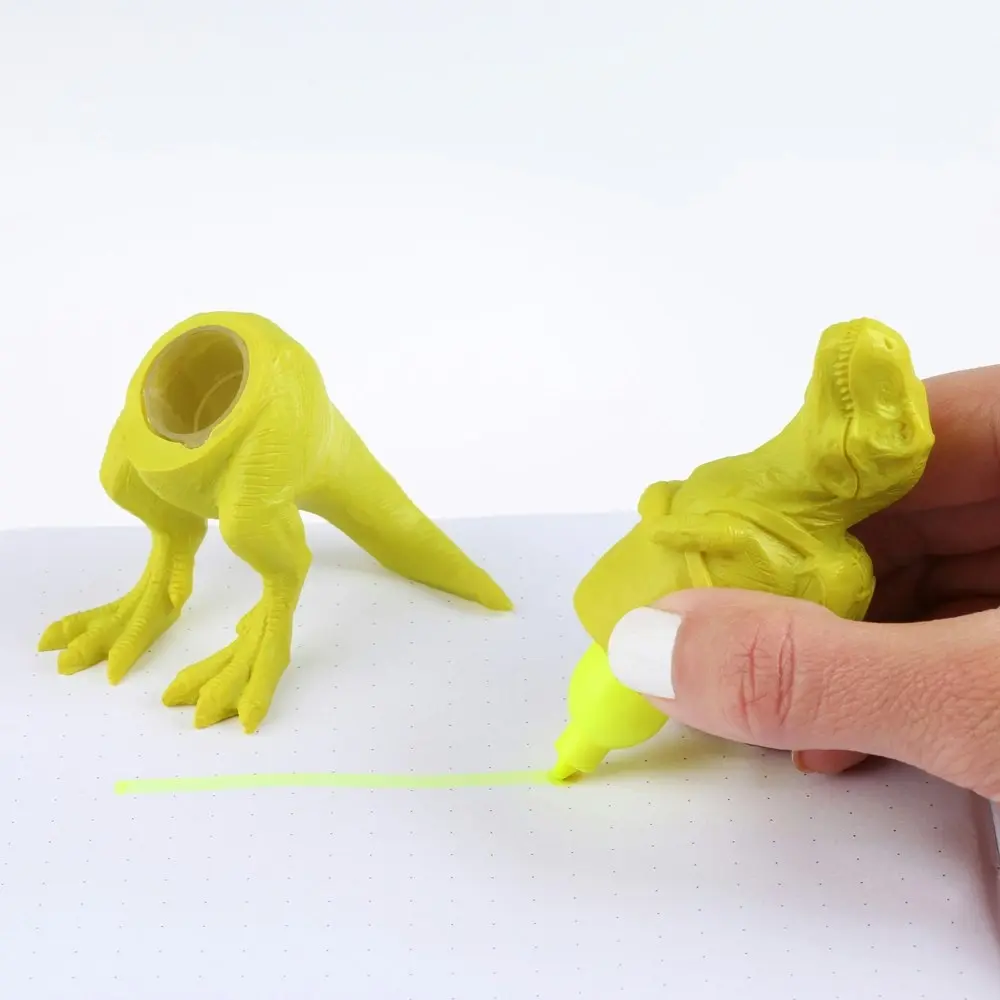 Mustard 8.6cm T-Rex Dinosaur Highlighter Marker Office School Stationery Lime