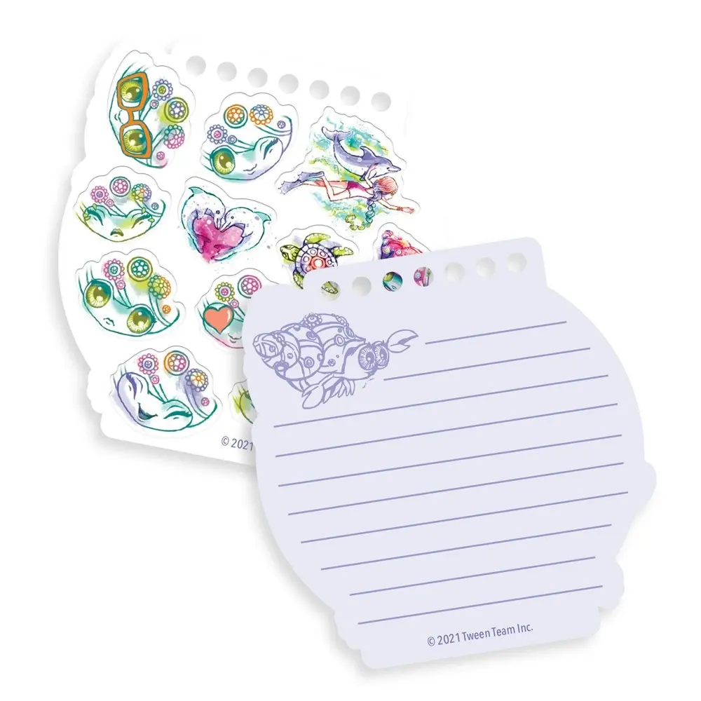 2PK Nebulous Stars 9.2cm Mini Note Pad w/Pencil/Chain/Stickers Kids 7y+ Assorted