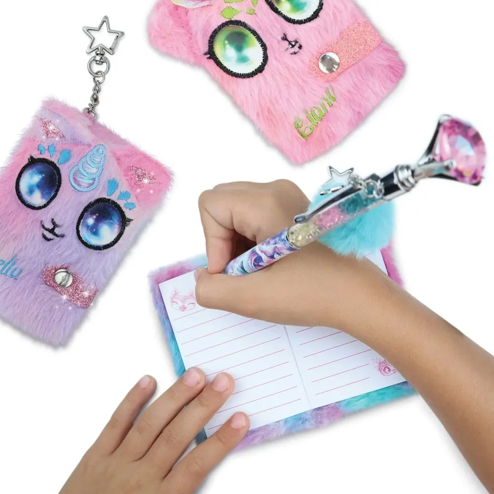 2PK Nebulous Stars Fuzzy Mini Notebook Kids Writing School Stationery ASST 7+