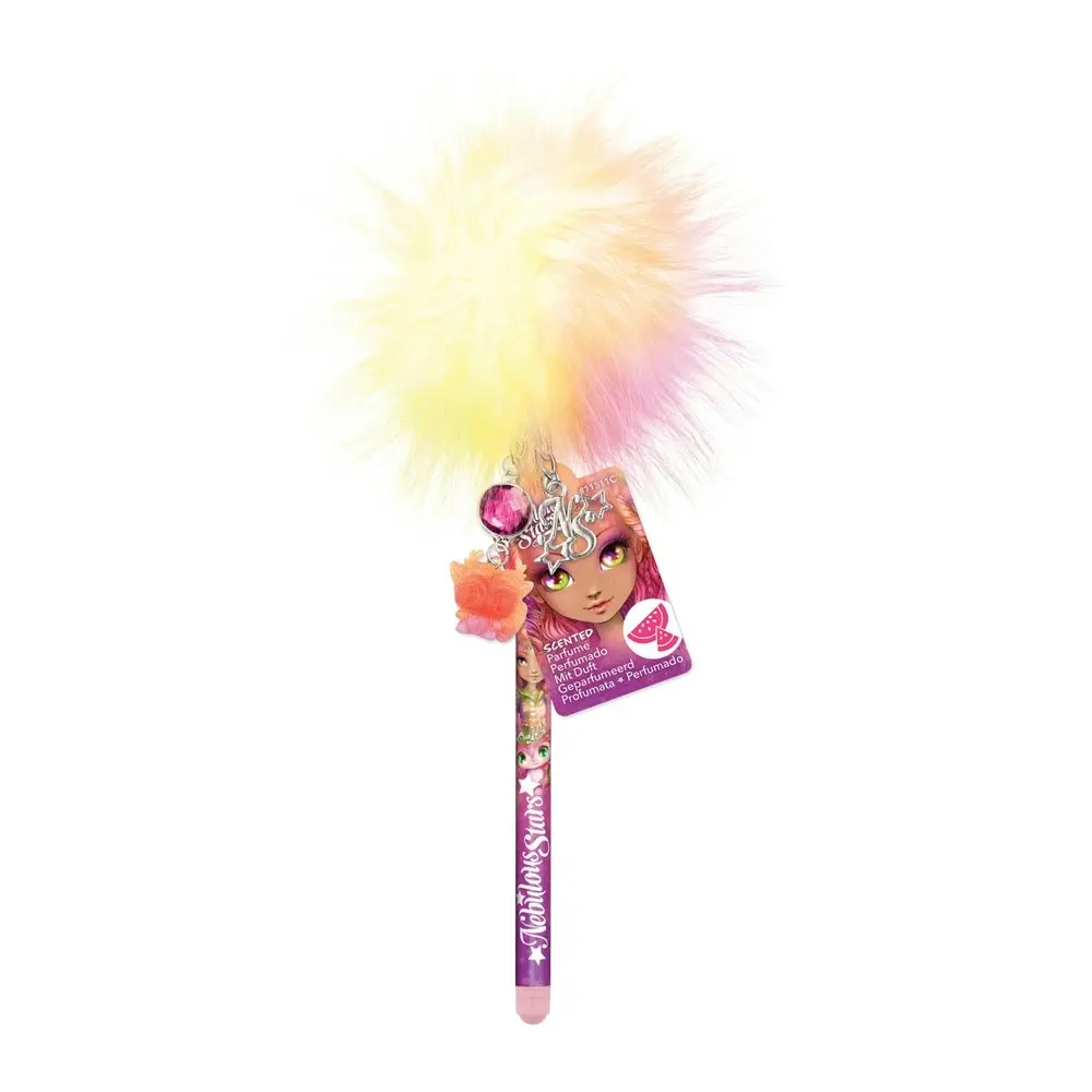 2PK Nebulous Stars Scented Pom Pom Ballpoint Pen Kids School Stationery Assorted