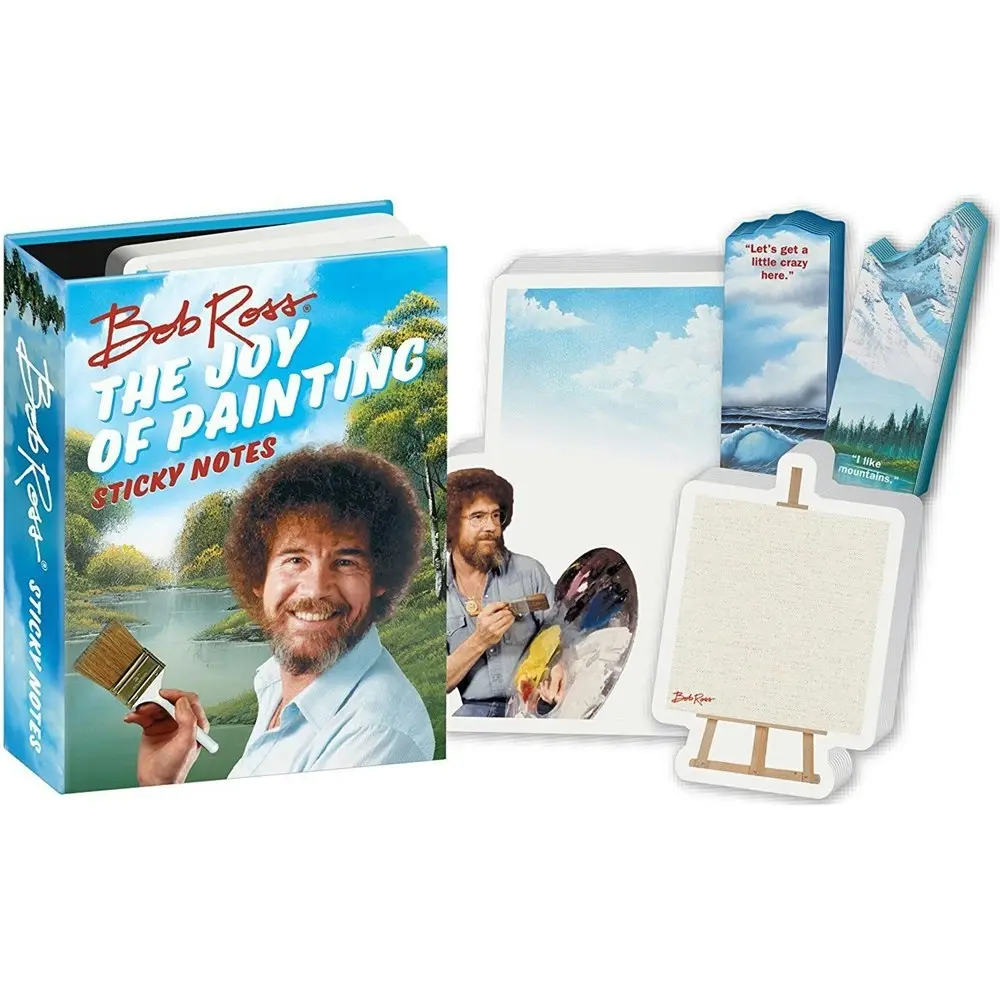 2PK Unemployed Philosophers Guild Sticky Notes Office Stationery 10cm Bob Ross