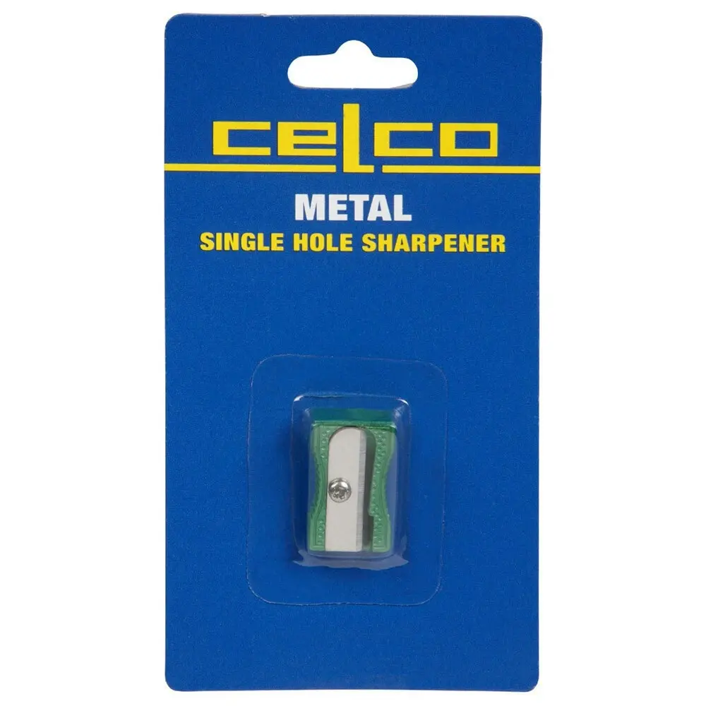 5PK Celco Metal Single Hole Manual Pencil Sharpener School/Office Stationery GRN