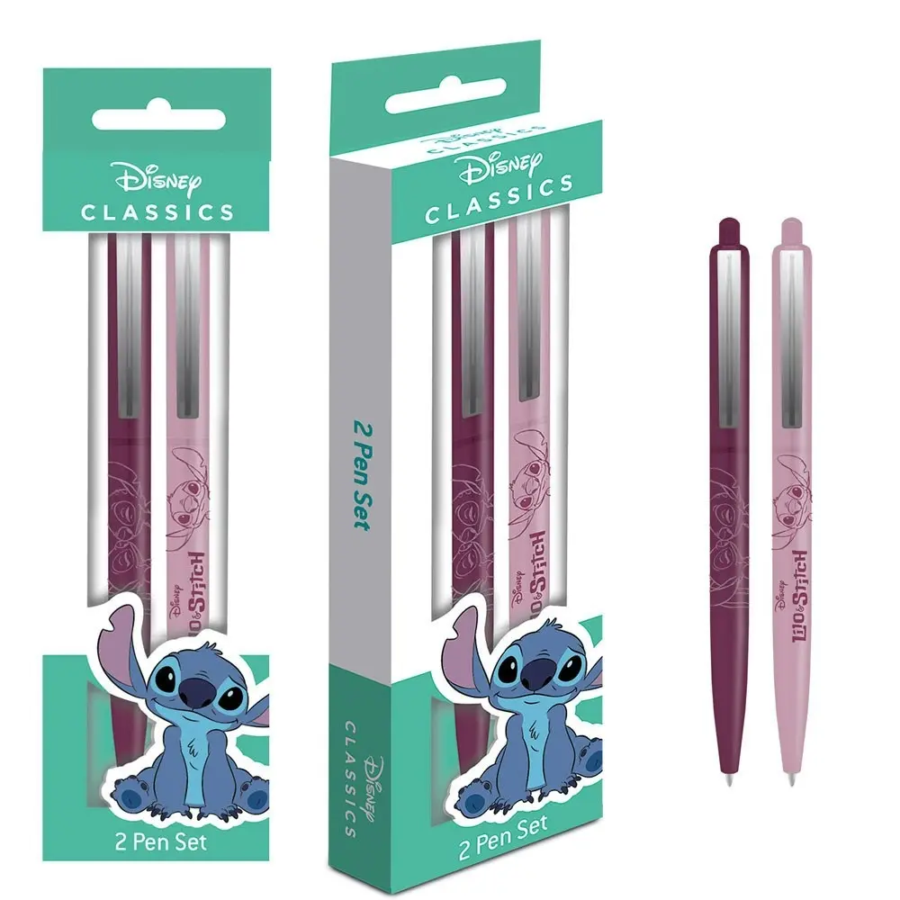 4pc Lilo & Stitch Watercolour Collectable Gel Pen Set (Black & Silver)