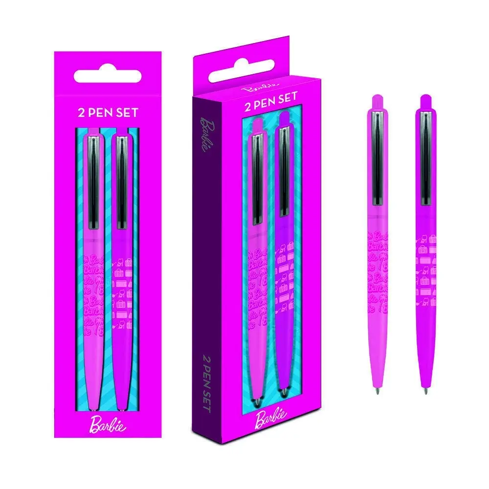 4pc Barbie Movie Barbie World Collectable Gel Pen Set (Pink & Silver) w/Clips